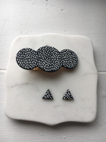 Dotted Stud and Hair Clip Set